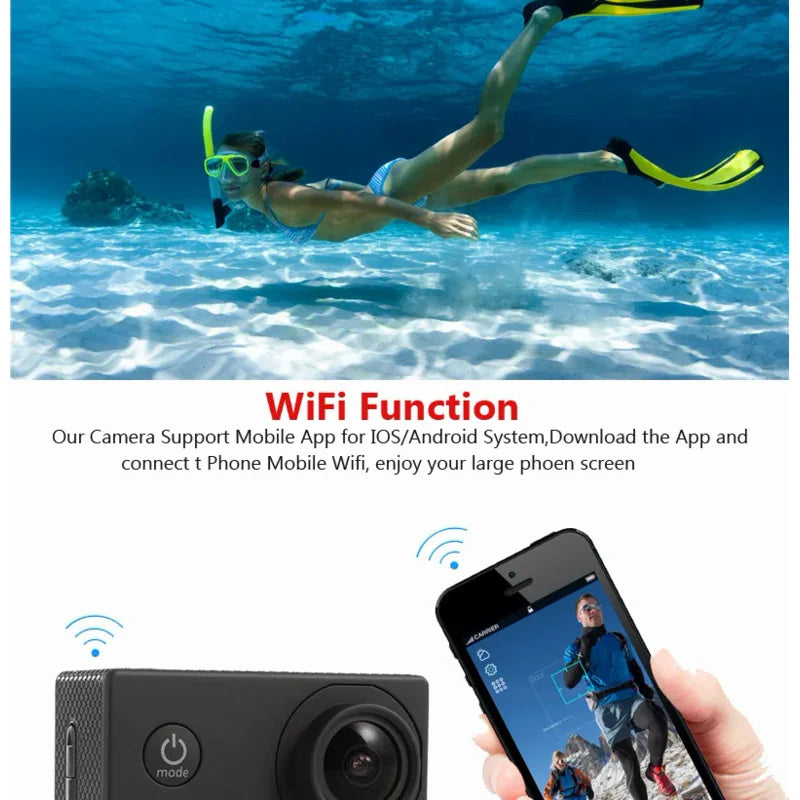 170D Underwater Waterproof Helmet Video Recording Cameras