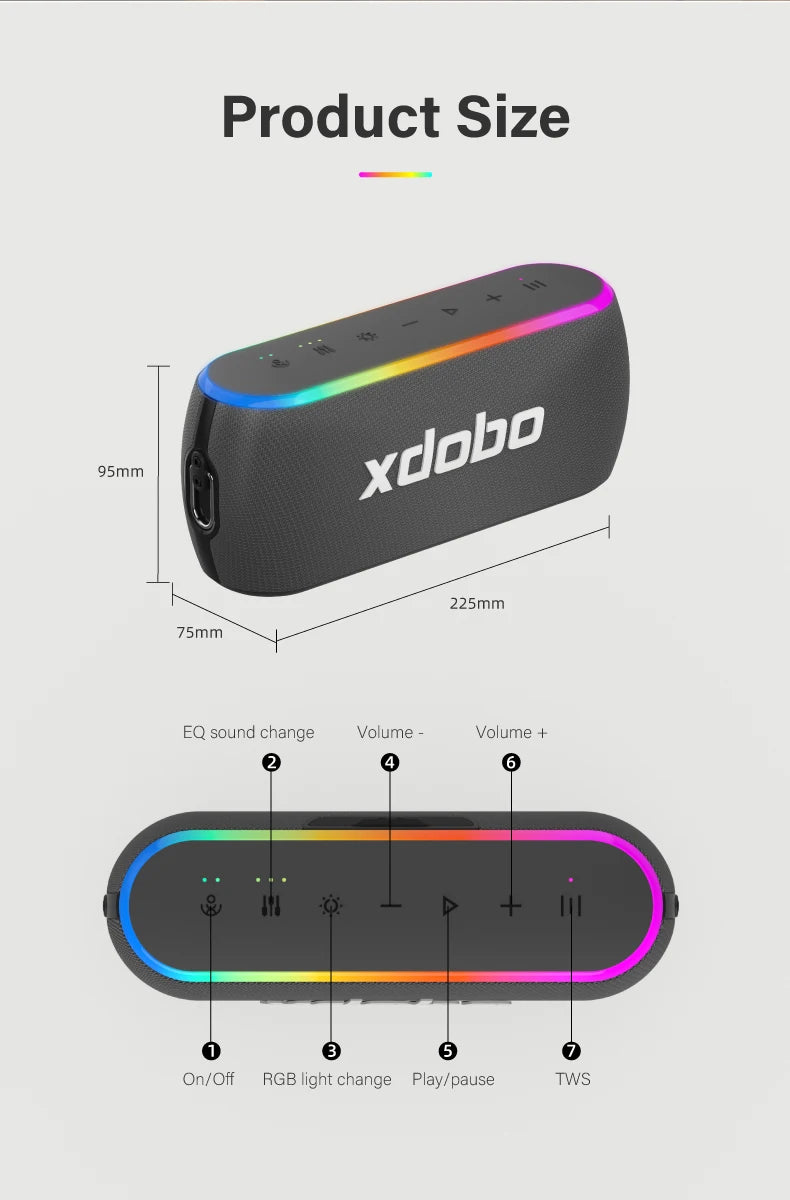 60W XDOBO X8 III Bluetooth Speaker