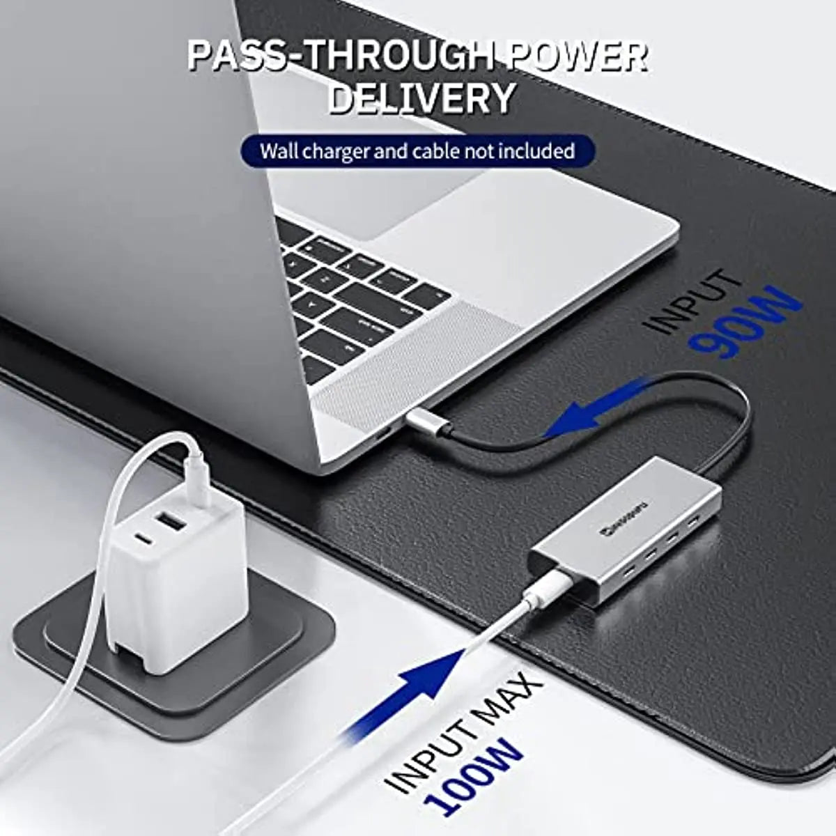 10Gbps Hub USB Type C to USB 3.2 PD 100W Adapter