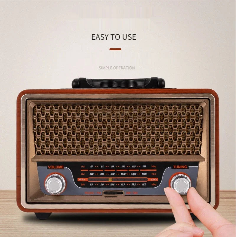 High Quality Wooden Retro Portable Radio