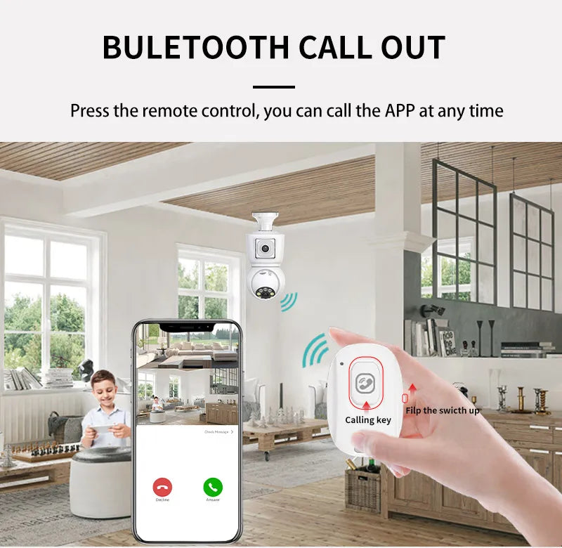 4K 8MP E27 Bulb WiFi Camera