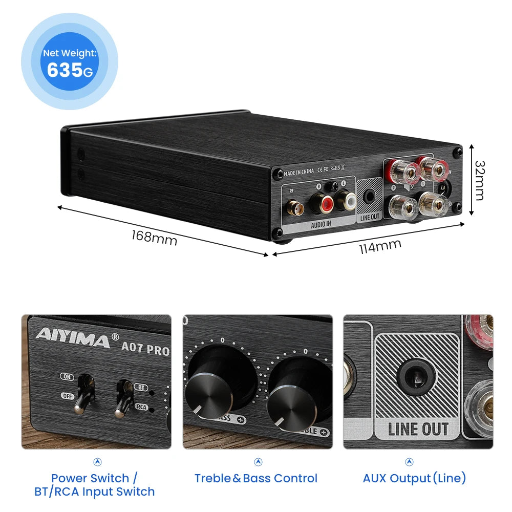 New AIYIMA A07 PRO Bluetooth Amplifier