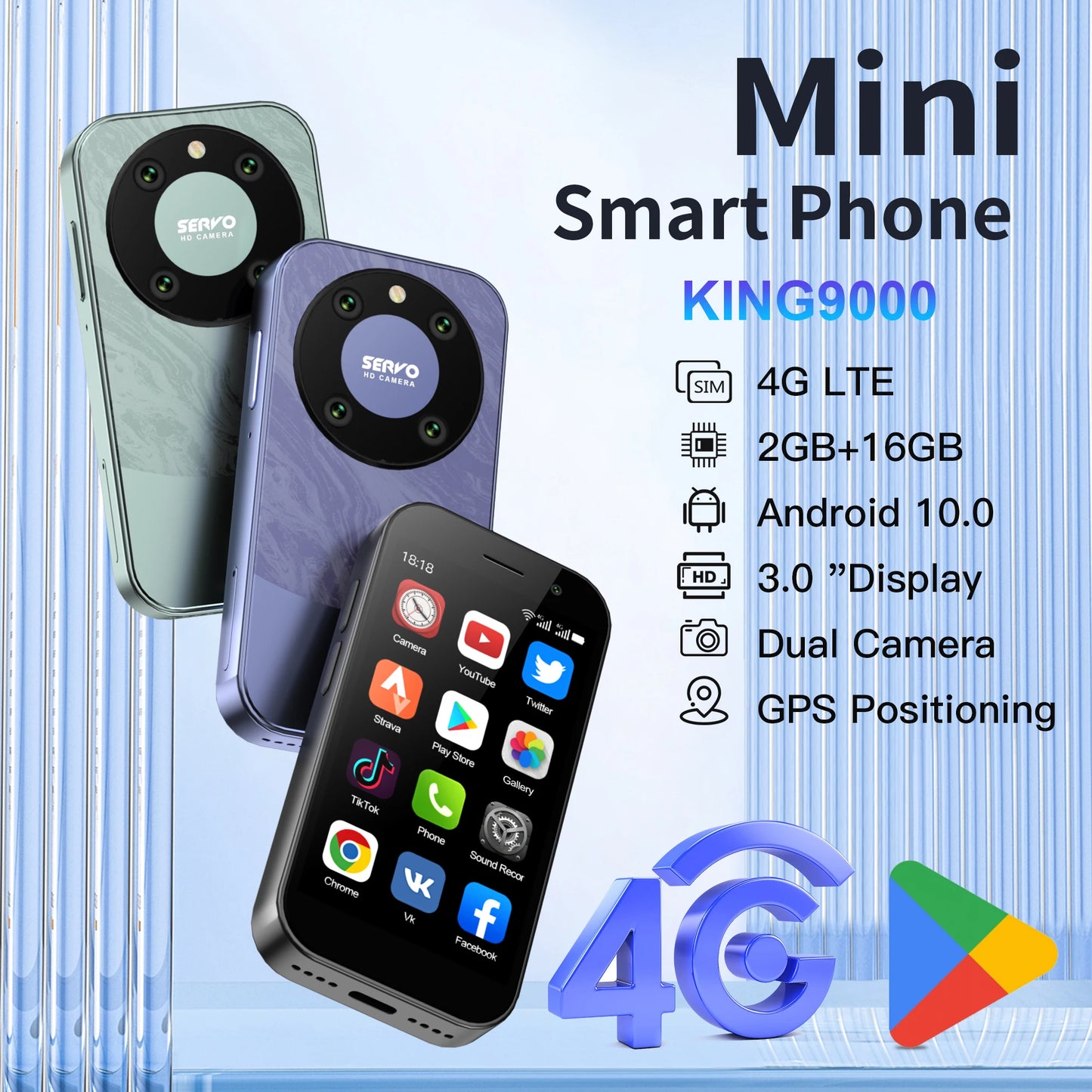 4G LTE 2GB+16GB 2000mAh Face Recognition Mini Mobile Phone