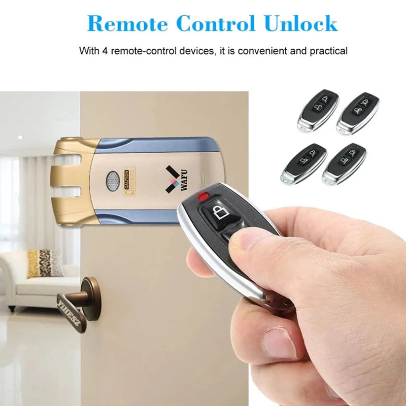 Smart Lock With 5 Chrome plated Remote Controller