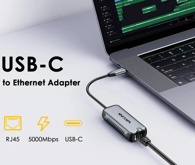 USB C to 2.5G/5Gbps Ethernet Adapter