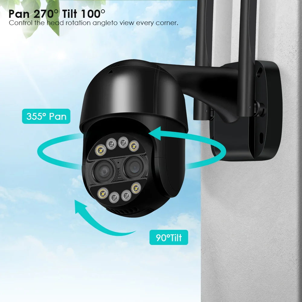 8x Zoom Dual-Lens Human Detect CCTV Camera