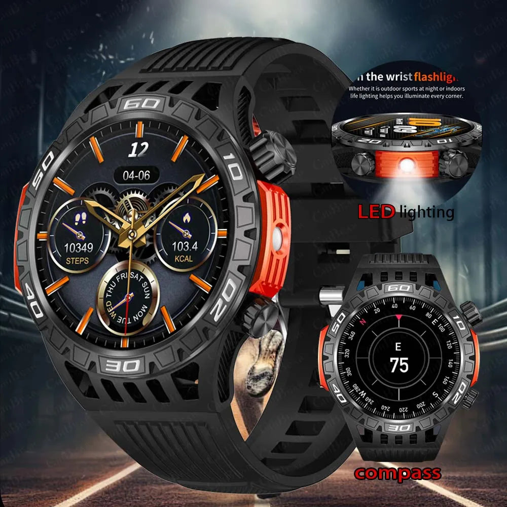 Men LED Lighting Compass Sports Fitness Tracker Watch