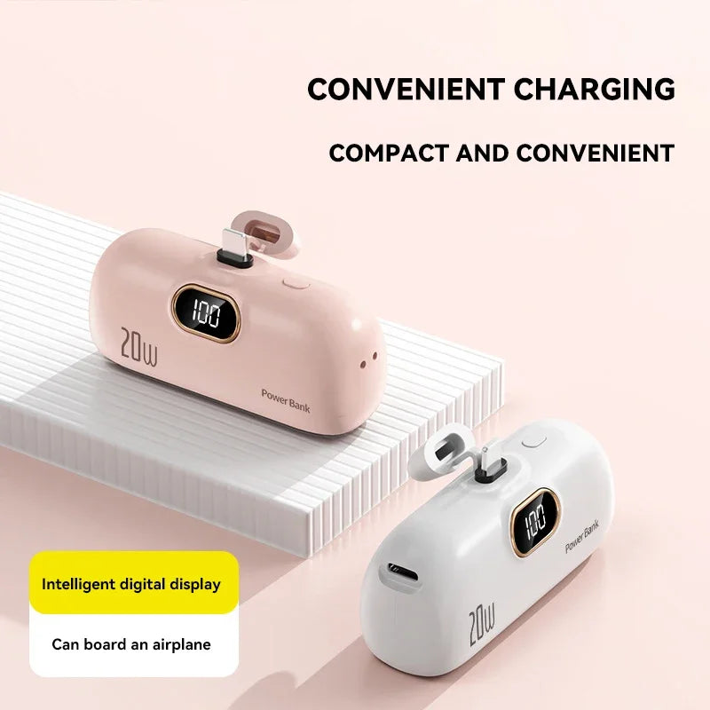 Mini Fast-Charge Wireless Capsule Power Bank