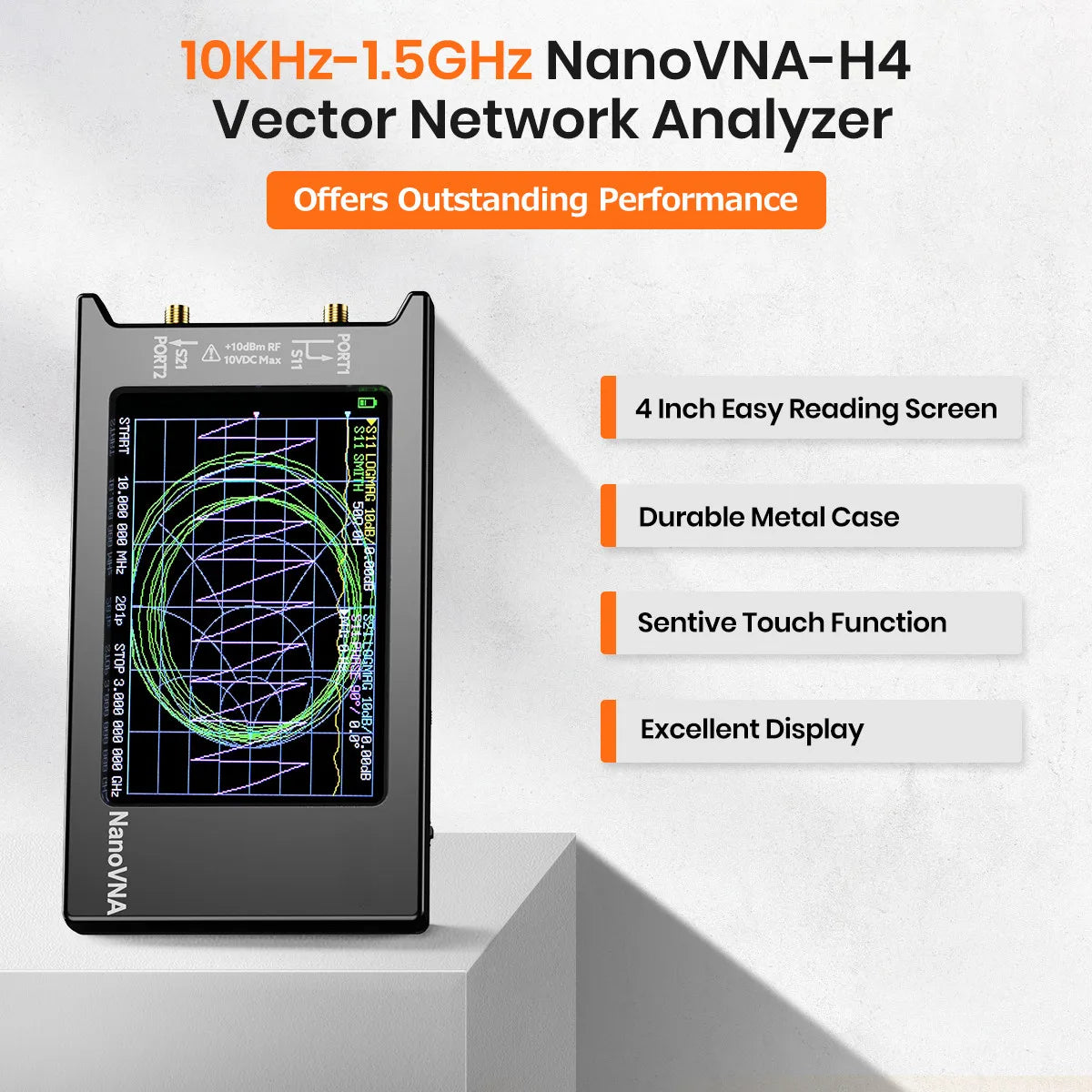 2024 Updated NanoVNA-H4 4inch Vector Network Analyzer