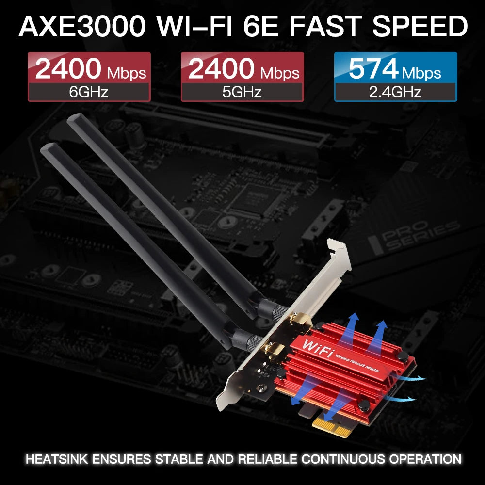 WiFi 6E 5400Mbps PCIe Adapter