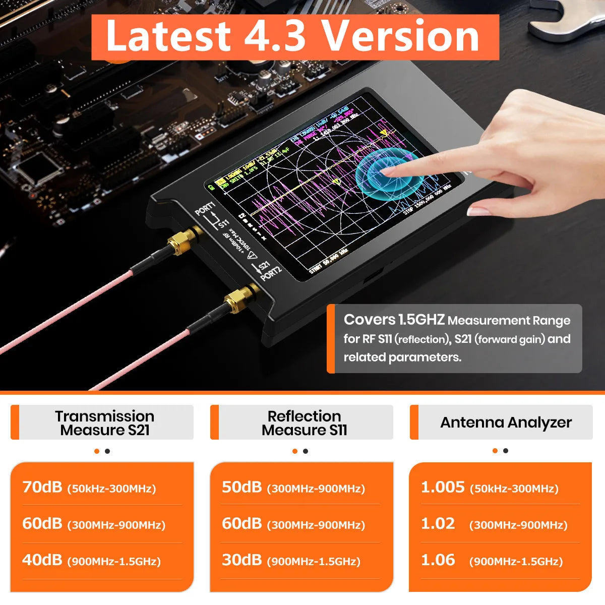 2024 Updated NanoVNA-H4 4inch Vector Network Analyzer