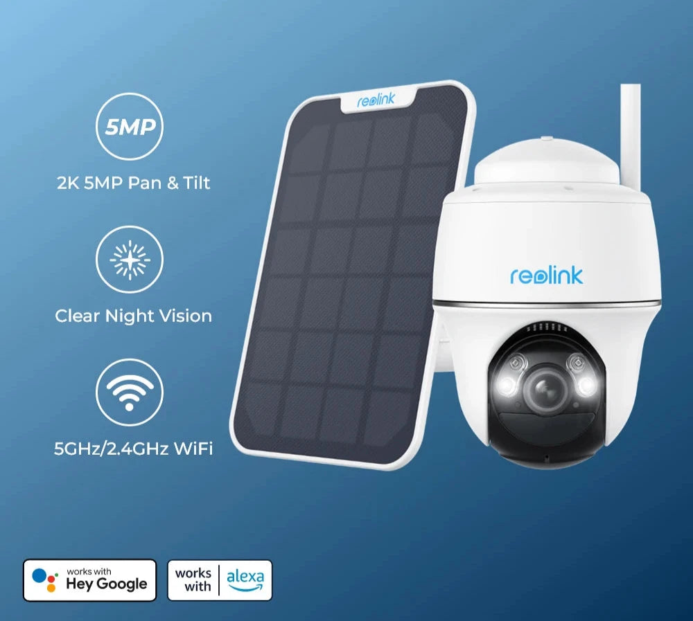 5MP Outdoor Solar/Battery Powered WiFi IP Camera